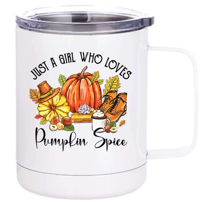 Funny Cute Thanksgiving Pumpkin Spice Autumn Lover Girls Front & Back 12oz Stainless Steel Tumbler Cup