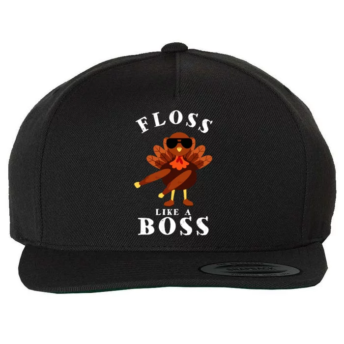 Funny Cute Thanksgiving Floss Like A Boss Turkey Pilgrim Boys Girl Thanksgivin Wool Snapback Cap