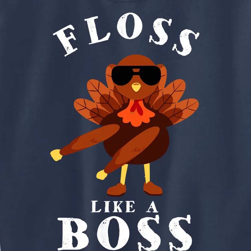 Funny Cute Thanksgiving Floss Like A Boss Turkey Pilgrim Boys Girl Thanksgivin Kids Sweatshirt