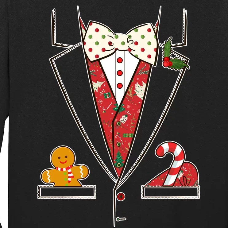 Funny Christmas Tuxedo Costume Long Sleeve Shirt