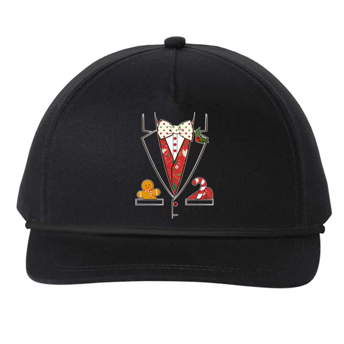 Funny Christmas Tuxedo Costume Snapback Five-Panel Rope Hat