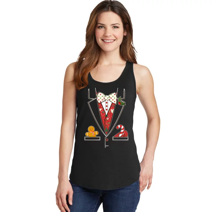 Funny Christmas Tuxedo Costume Ladies Essential Tank