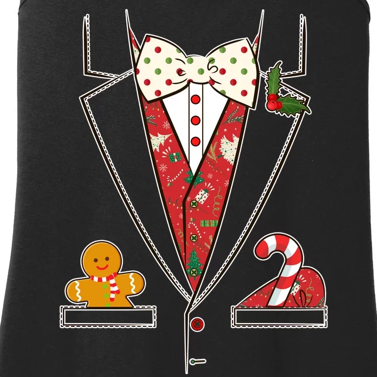 Funny Christmas Tuxedo Costume Ladies Essential Tank