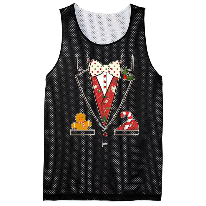 Funny Christmas Tuxedo Costume Mesh Reversible Basketball Jersey Tank