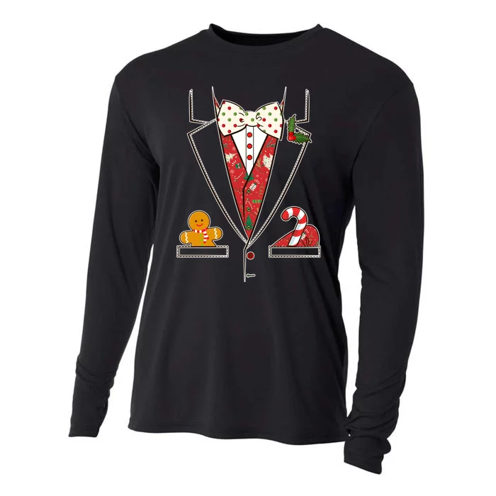 Funny Christmas Tuxedo Costume Cooling Performance Long Sleeve Crew