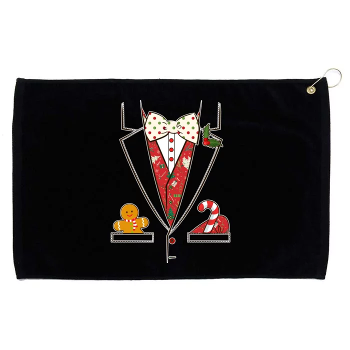 Funny Christmas Tuxedo Costume Grommeted Golf Towel