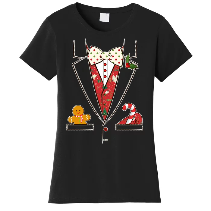 Funny Christmas Tuxedo Costume Women's T-Shirt