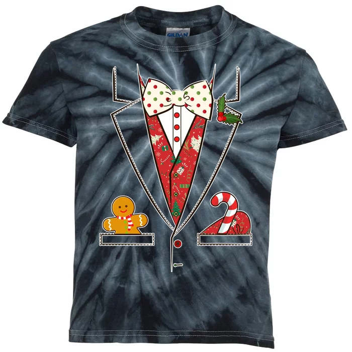 Funny Christmas Tuxedo Costume Kids Tie-Dye T-Shirt