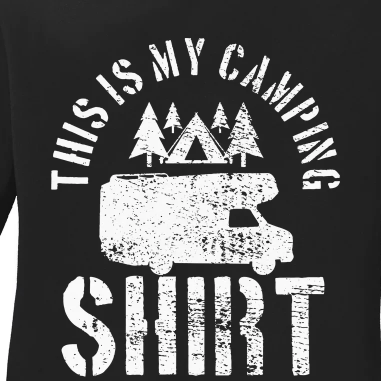 funny Camping Trailer Camper Van Mobile Home Ladies Long Sleeve Shirt