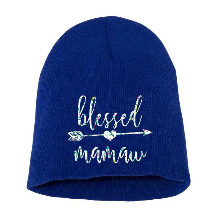 Flowers Cute Tropical Blessed Mamaw Meaningful Gift Short Acrylic Beanie