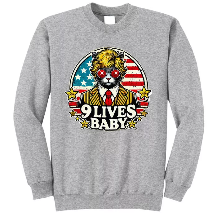 Funny Cat Trump 9 Lives Baby Tall Sweatshirt