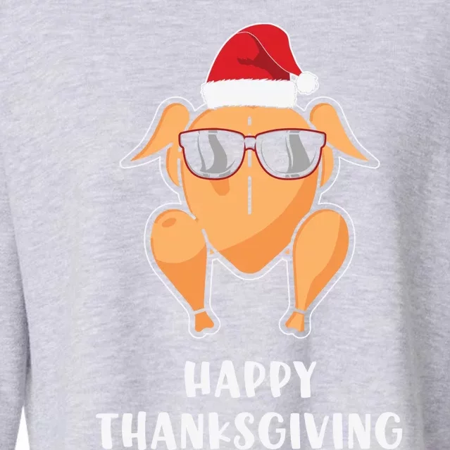 Funny Cute Thanksgiving Turkey Glasses Cropped Pullover Crew