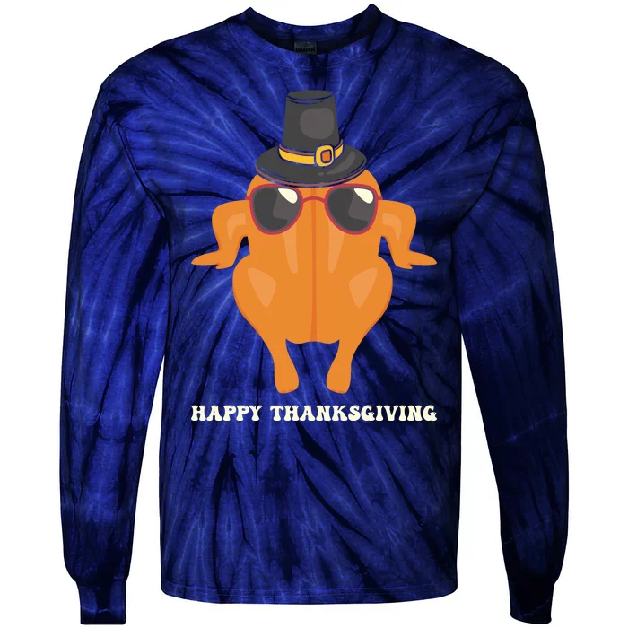 Funny Cute Thanksgiving For Friends Turkey Tie-Dye Long Sleeve Shirt