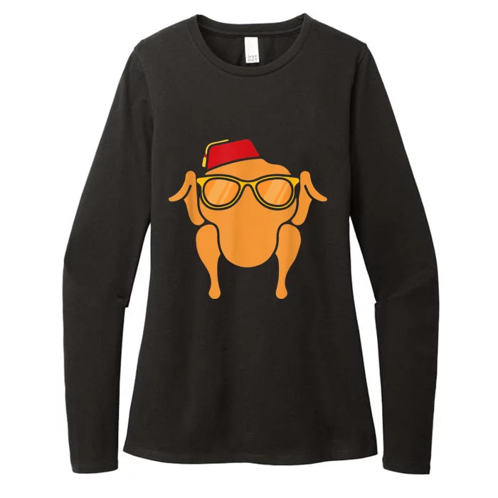 Funny Cute Thanksgiving Turkey Head Gift For Friends Womens CVC Long Sleeve Shirt