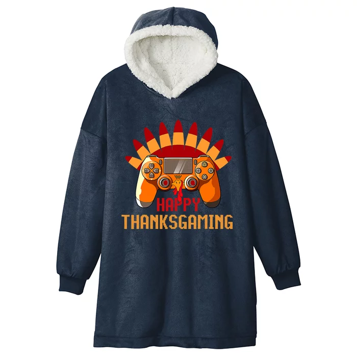 Funny Cute Thanksgiving Gamer Turkey Gaming Controller Boys Hooded Wearable Blanket