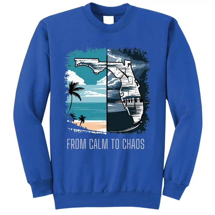 From Calm To Chaos Florida Beach Weather Storm Tall Sweatshirt