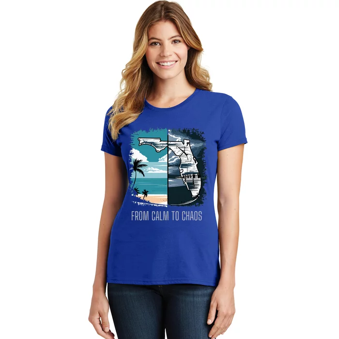 From Calm To Chaos Florida Beach Weather Storm Women's T-Shirt