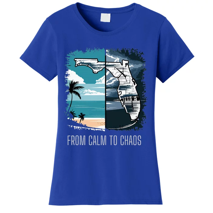 From Calm To Chaos Florida Beach Weather Storm Women's T-Shirt