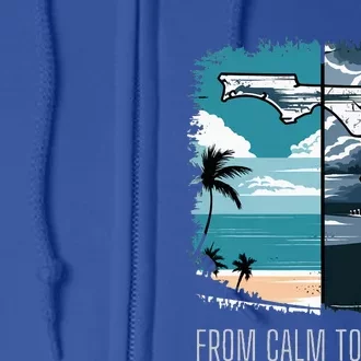 From Calm To Chaos Florida Beach Weather Storm Full Zip Hoodie