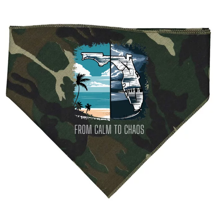 From Calm To Chaos Florida Beach Weather Storm USA-Made Doggie Bandana