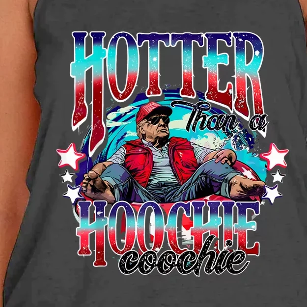 Funny Cute Trump Hotter Than A Hoochie Coochie Women's Knotted Racerback Tank