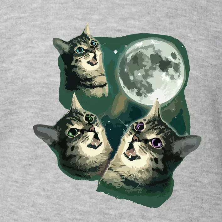 Funny Cat Three Cat Moon 3 Wolfs Cute Kitten Graphic Toddler Sweatshirt