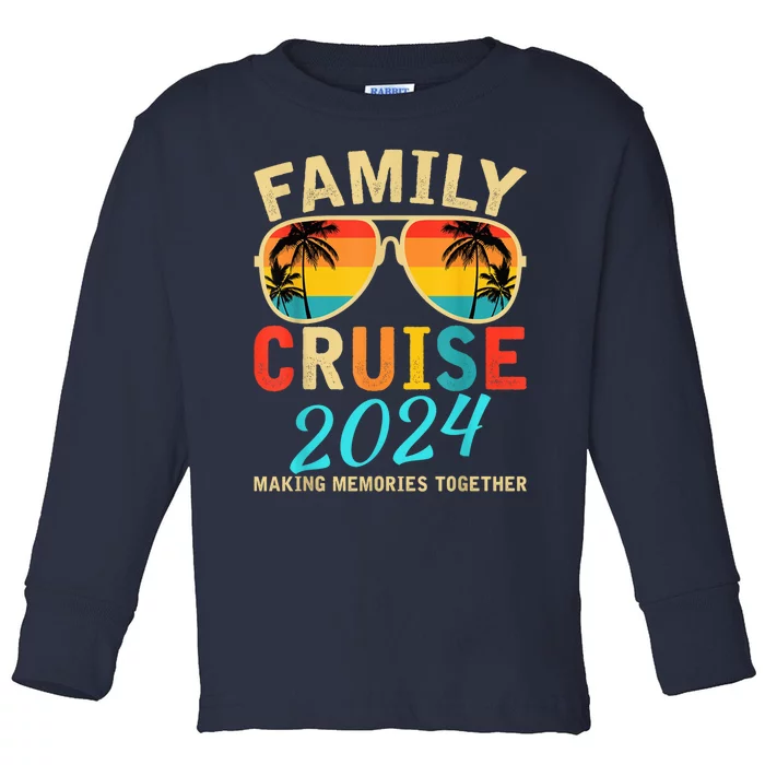 Family Cruise Trip 2024 Hello Summer Vacation Beach Matching Toddler Long Sleeve Shirt