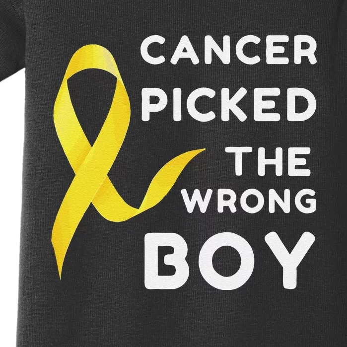 Funny Cancer Treatment Gifts Cancer You Picked The Wrong Guy Baby Bodysuit