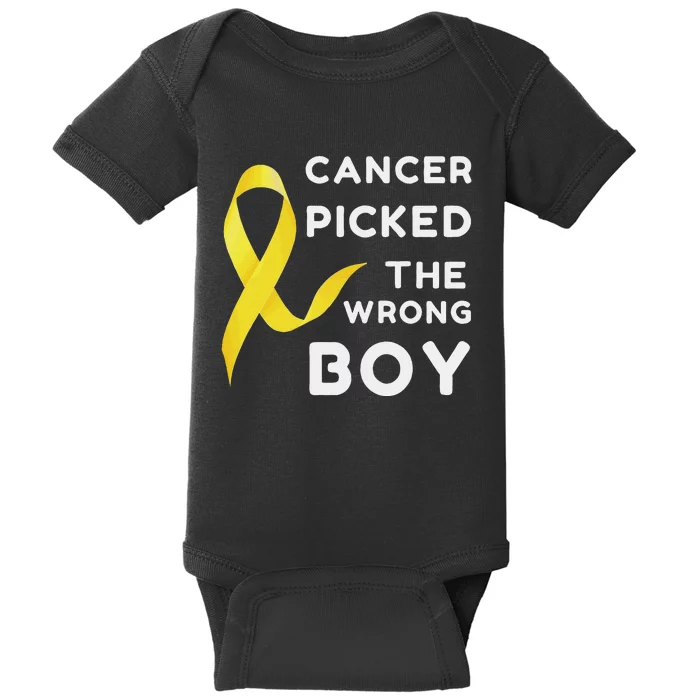 Funny Cancer Treatment Gifts Cancer You Picked The Wrong Guy Baby Bodysuit