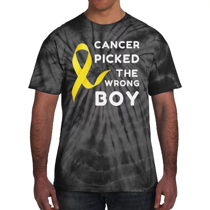 Funny Cancer Treatment Gifts Cancer You Picked The Wrong Guy Tie-Dye T-Shirt