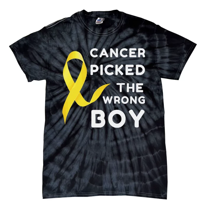 Funny Cancer Treatment Gifts Cancer You Picked The Wrong Guy Tie-Dye T-Shirt