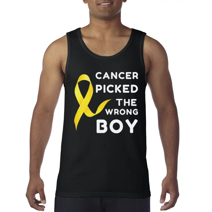 Funny Cancer Treatment Gifts Cancer You Picked The Wrong Guy Tank Top