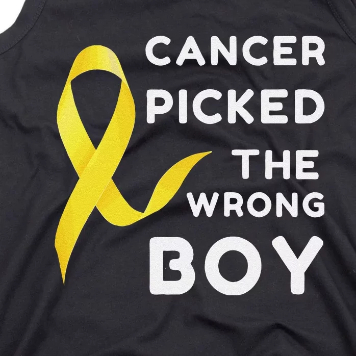 Funny Cancer Treatment Gifts Cancer You Picked The Wrong Guy Tank Top