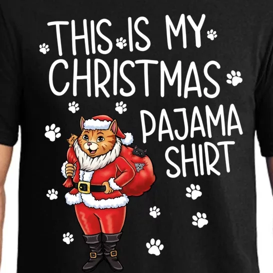 Funny Cat This Is My Christmas Pajama Gift Pajama Set