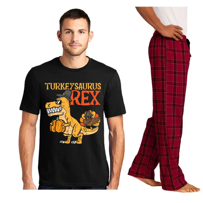 Funny Cute Turkeysaurus Rex Dab Turkey Dino Toddler Boys Thanksgiving Pajama Set