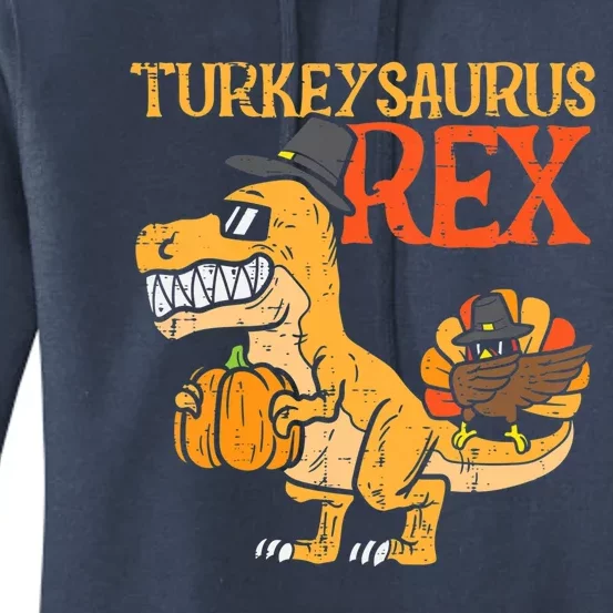 Funny Cute Turkeysaurus Rex Dab Turkey Dino Toddler Boys Thanksgiving Women's Pullover Hoodie