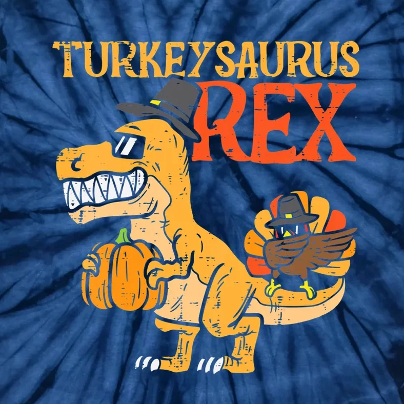 Funny Cute Turkeysaurus Rex Dab Turkey Dino Toddler Boys Thanksgiving Tie-Dye T-Shirt