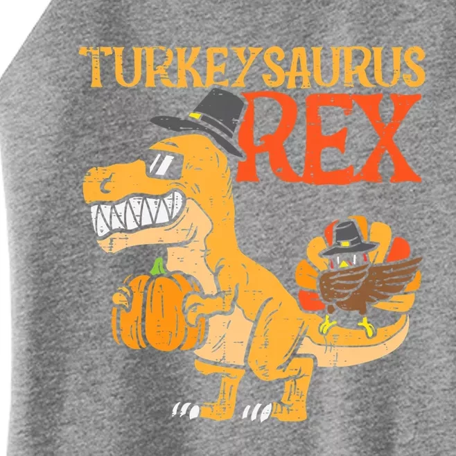 Funny Cute Turkeysaurus Rex Dab Turkey Dino Toddler Boys Thanksgiving Women’s Perfect Tri Rocker Tank