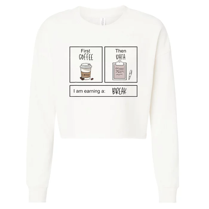 First Coffee Then Iep Teacher Sped Teacher Coffee Lover Gift Cropped Pullover Crew