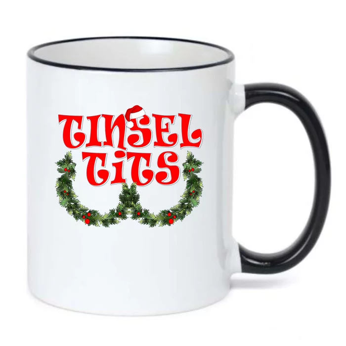 Funny Christmas Tinsel Tits Matching Couples Shirts Black Color Changing Mug