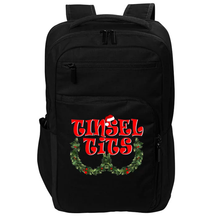 Funny Christmas Tinsel Tits Matching Couples Shirts Impact Tech Backpack