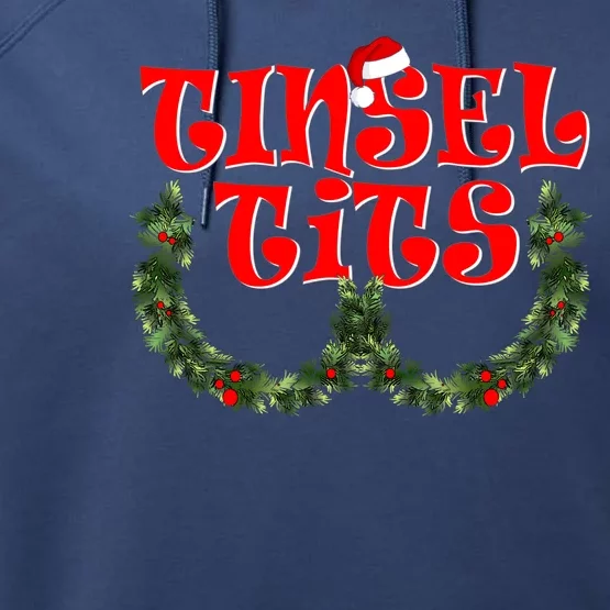 Funny Christmas Tinsel Tits Matching Couples Shirts Performance Fleece Hoodie