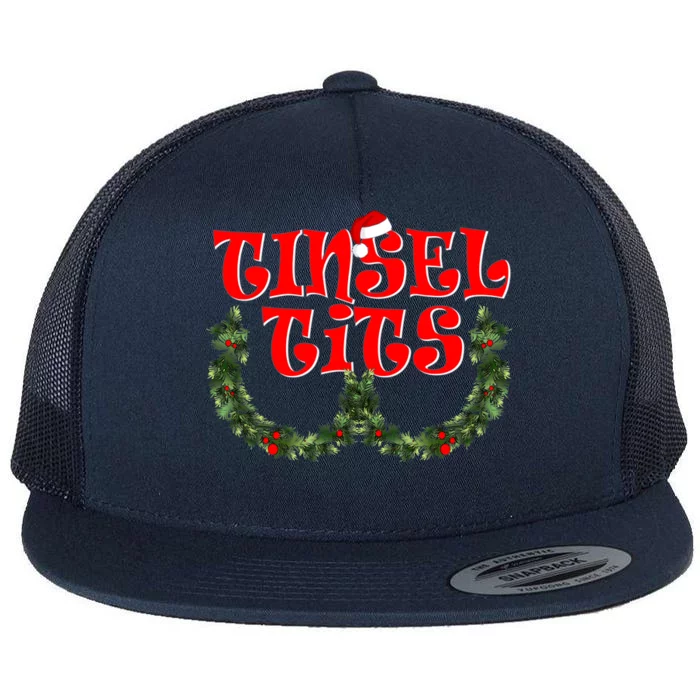 Funny Christmas Tinsel Tits Matching Couples Shirts Flat Bill Trucker Hat