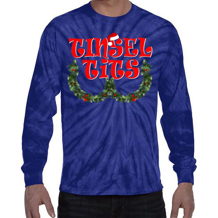 Funny Christmas Tinsel Tits Matching Couples Shirts Tie-Dye Long Sleeve Shirt