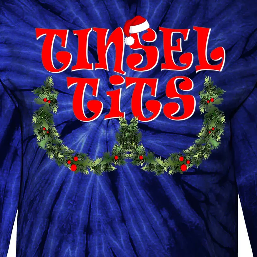 Funny Christmas Tinsel Tits Matching Couples Shirts Tie-Dye Long Sleeve Shirt