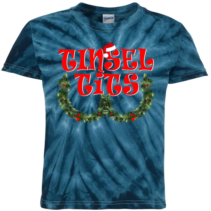 Funny Christmas Tinsel Tits Matching Couples Shirts Kids Tie-Dye T-Shirt