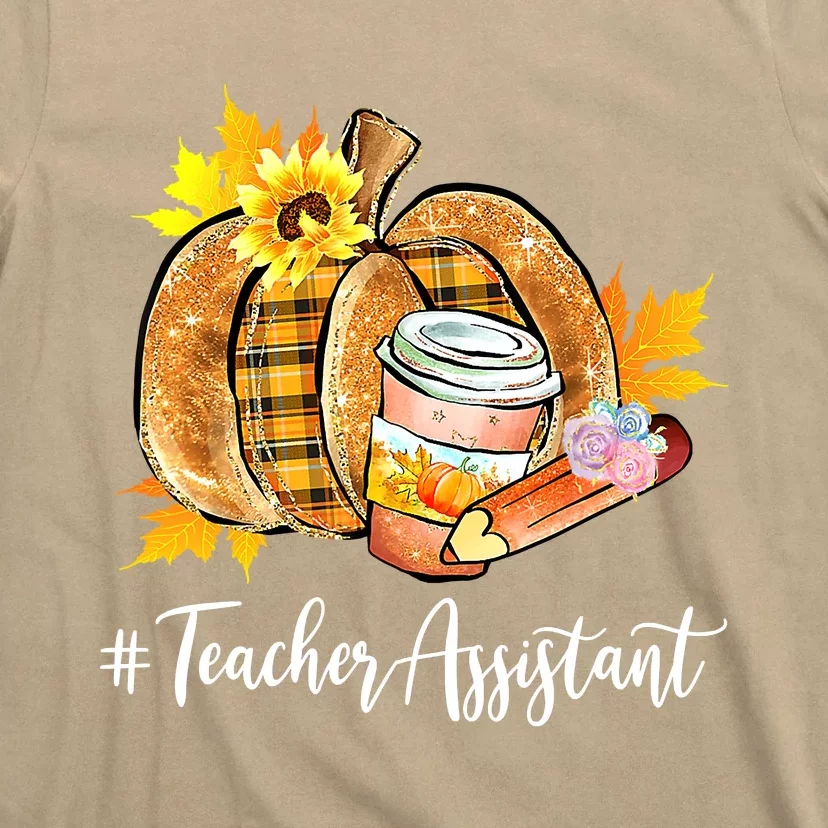 Funny Cute Teacher Assistant Pumpkin Latte Fall Autumn Thanksgiving T-Shirt