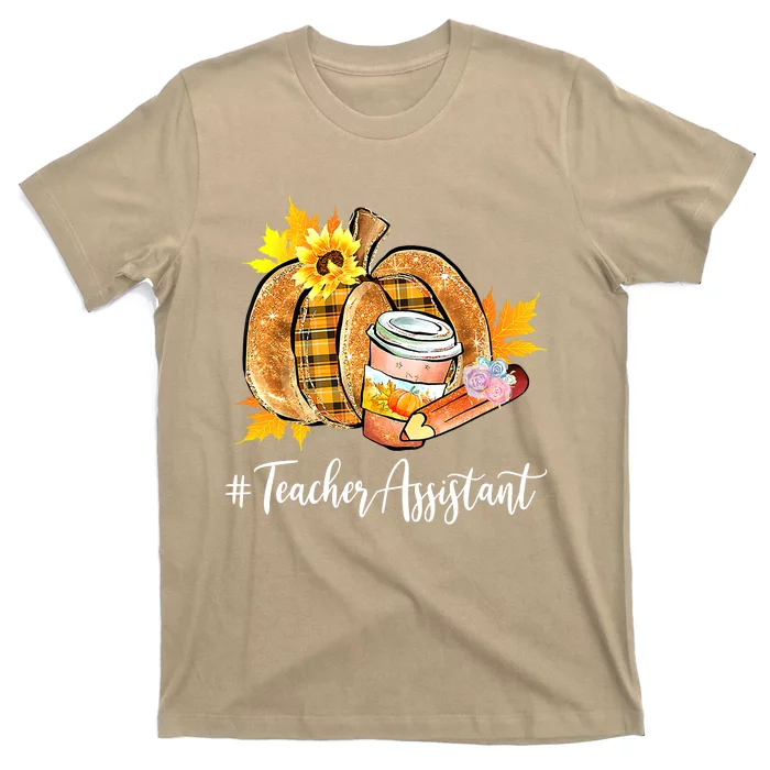 Funny Cute Teacher Assistant Pumpkin Latte Fall Autumn Thanksgiving T-Shirt