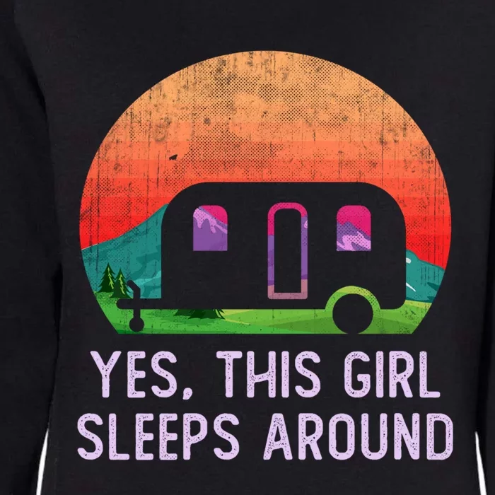 Funny Camper This Just Sleeps Around And Loves Camping Gift Womens California Wash Sweatshirt