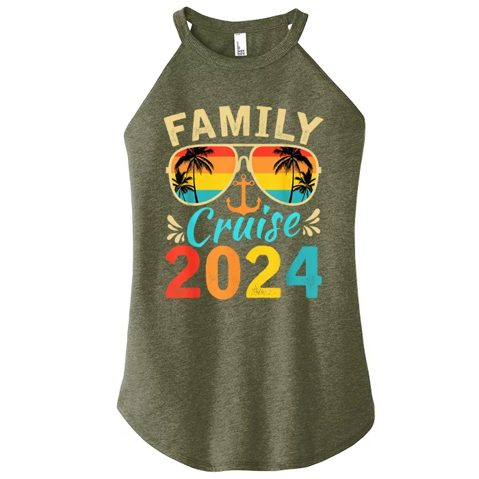 Family Cruise Trip 2024 Hello Summer Vacation Beach Matching Women’s Perfect Tri Rocker Tank